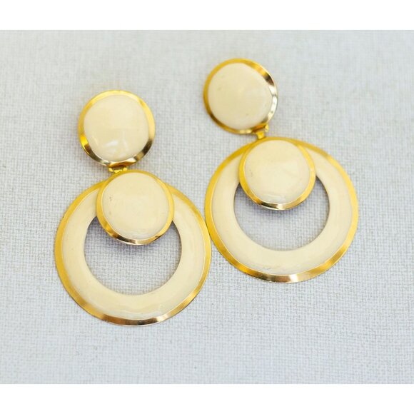 Vintage Large Creative Circular Dangle Earring - F1 - Picture 1 of 3